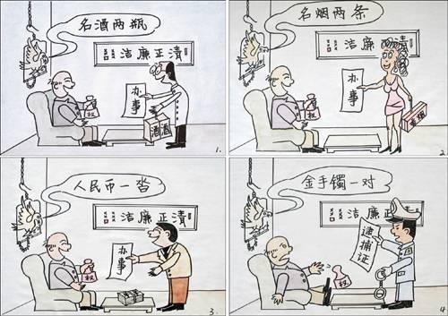 廉政文化建设的生动实践-公益廉政四格漫画集; [灌水]廉洁教育漫画; >