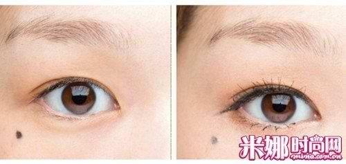 用睫毛膏解决内双眼皮妆容困扰