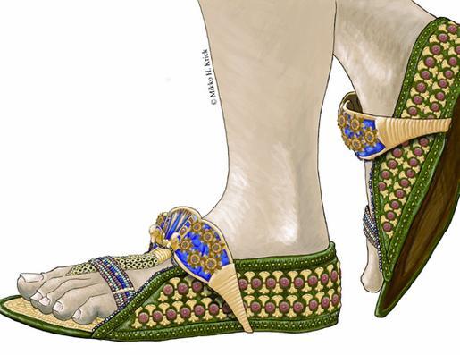 古代鞋子出现在埃及神庙中