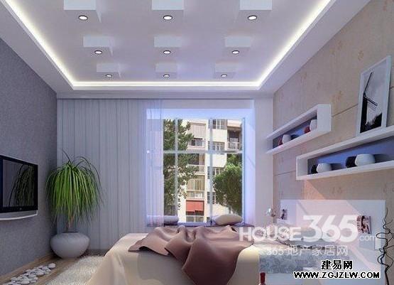 主卧室吊顶装修效果图 :几何立体的吊顶设计,简约装修也这么美-语