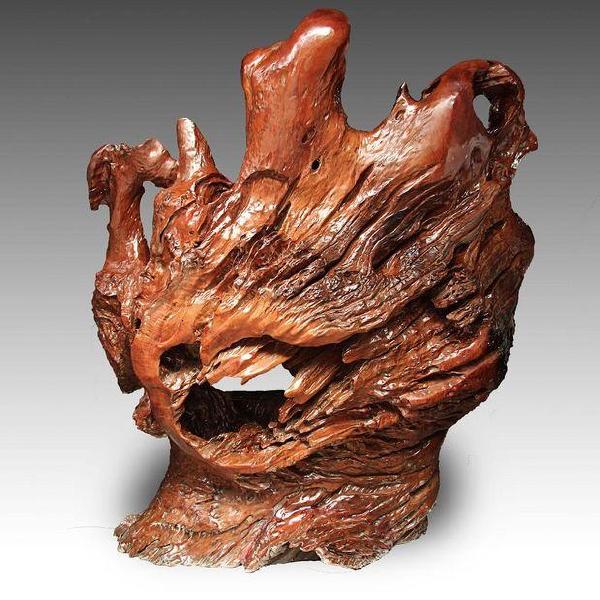 整体无拼接/天然榉木根雕木雕靠背椅/双人沙发ywd495