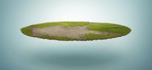 ps合成从悬浮空中平台掉落的卡车超现实场景效果教程