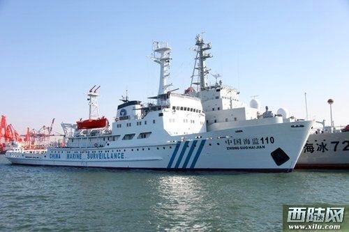 中国再添一艘3000吨级海监船 中国海监110船