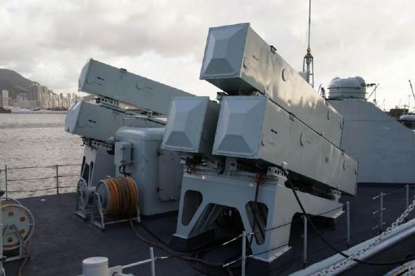 三联装yj-83导弹发射装置特写