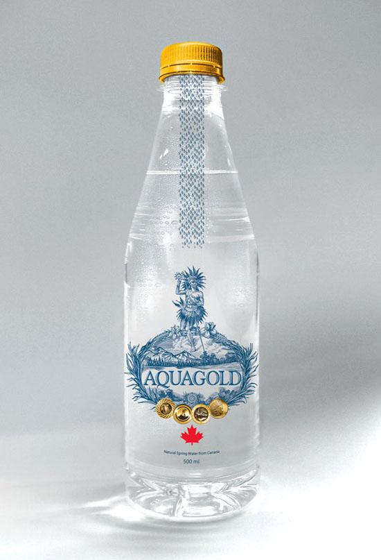 加拿大aquagold天然矿泉水包装设计