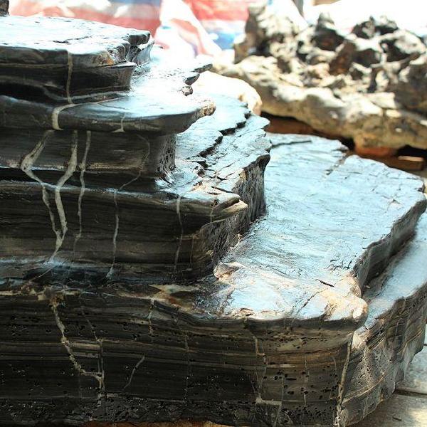 广西奇石观赏石 来宾水冲石茶台 步步高升yws1109