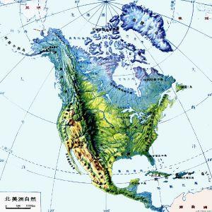 北美洲地形图高清放大图片