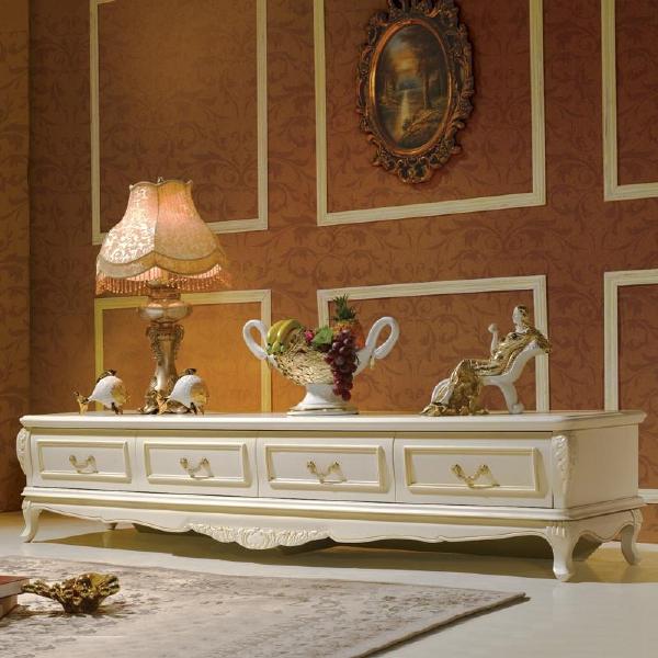 法拉丹顿欧式电视柜简欧白色电视柜简约实木电视机柜法式地柜