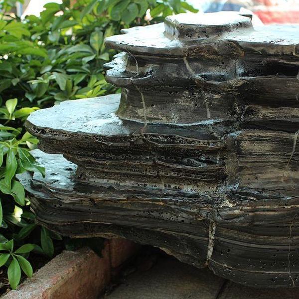 广西奇石观赏石 来宾水冲石茶台 步步高升yws1109